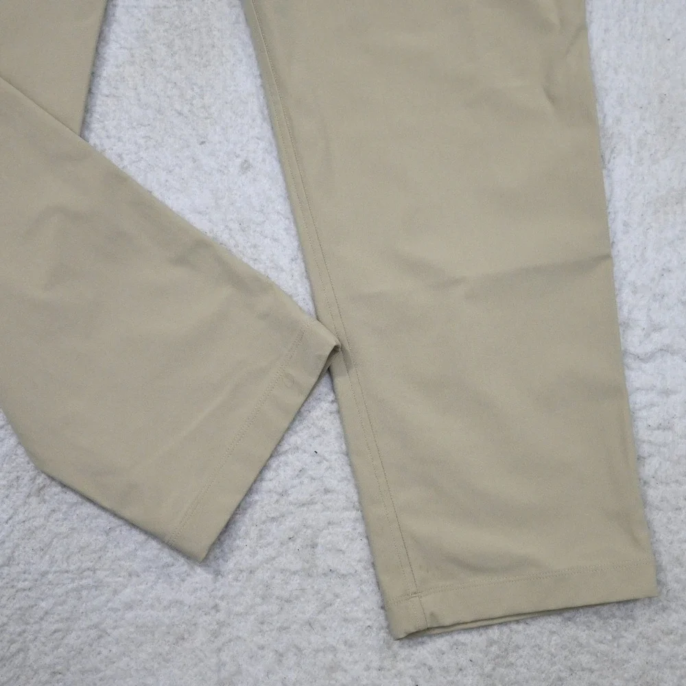 Lululemon Commission Pant Mens 34 x 30 Slim Tan Warpstreme 5 Pocket Hidden Zip